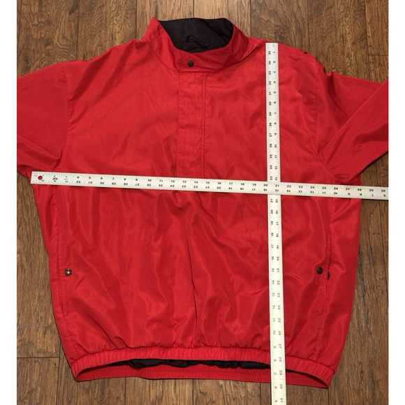 FOOTJOY DRYJOYS Pullover Jacket 1/2 Zip Red Windbreaker Short Sleeve - Men's XL - Picture 5 of 9